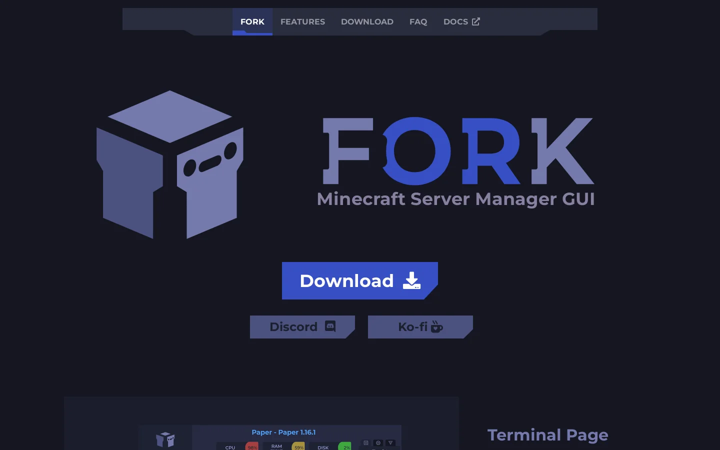 Fork Homepage screenshot