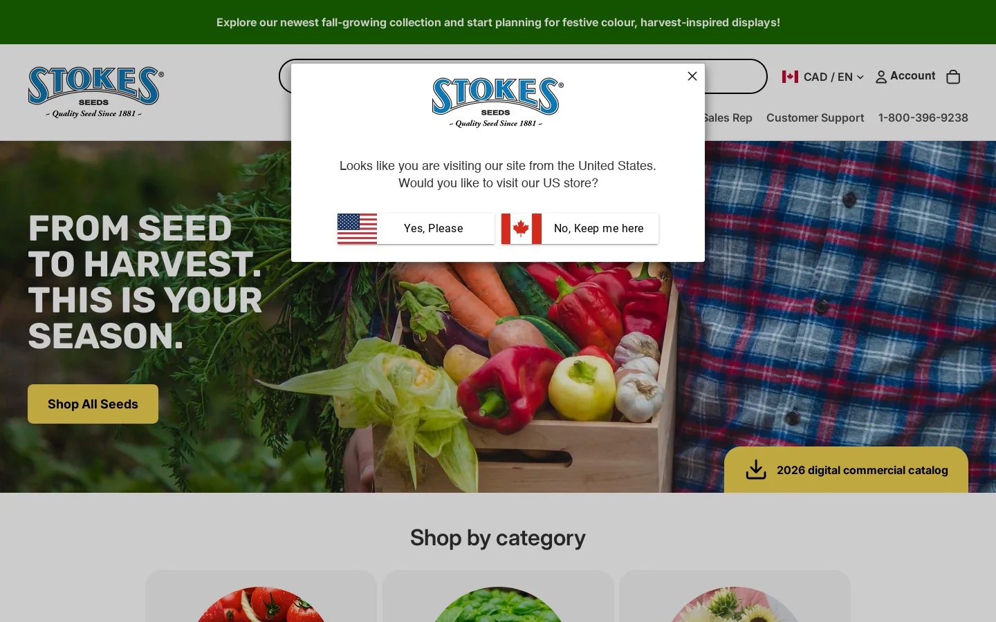 Quality Seeds Since 1881 - Stokes Seeds Homepage screenshot