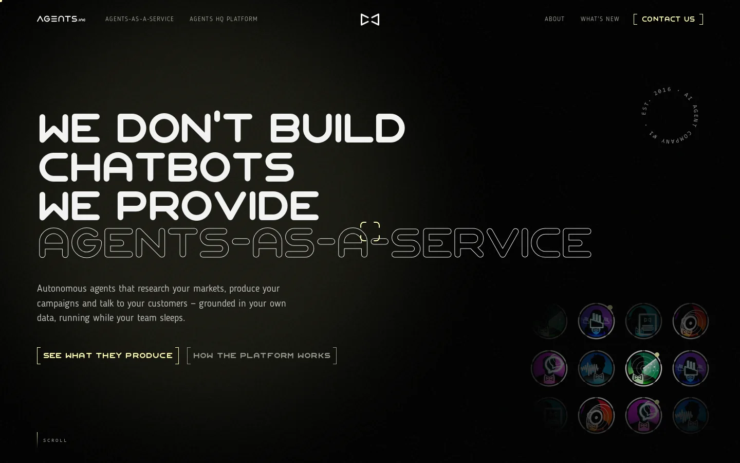 AGENTS.inc Homepage screenshot