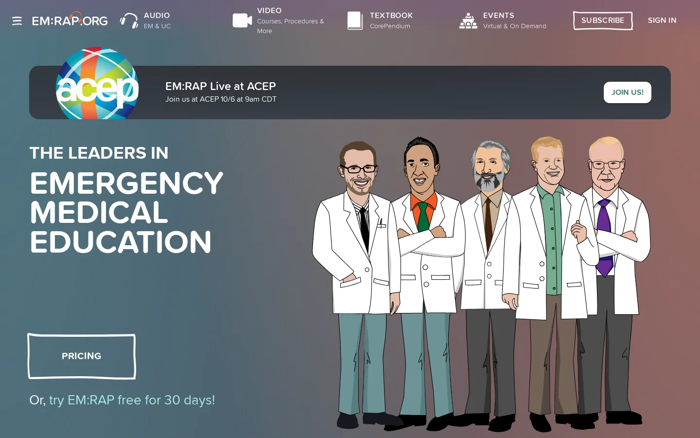 EM:RAP Homepage screenshot