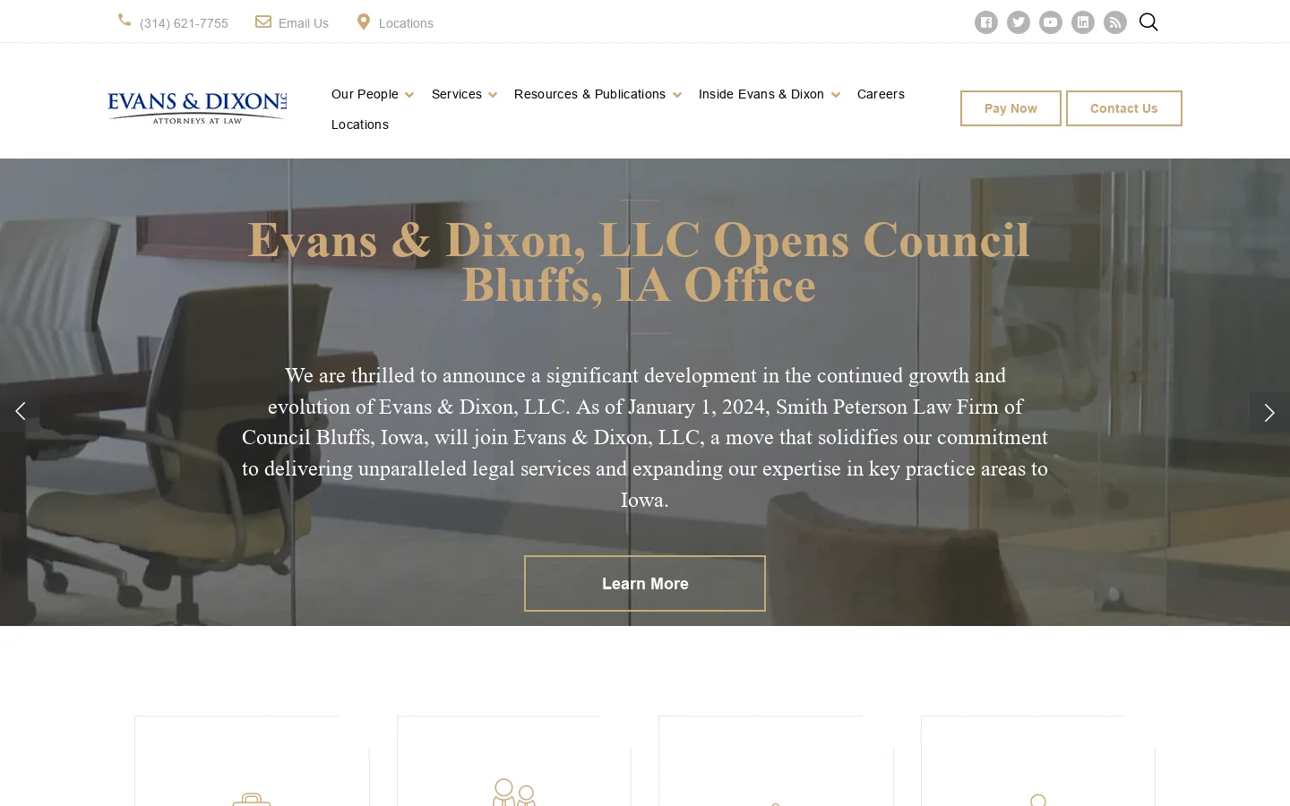 Evans & Dixon Homepage screenshot