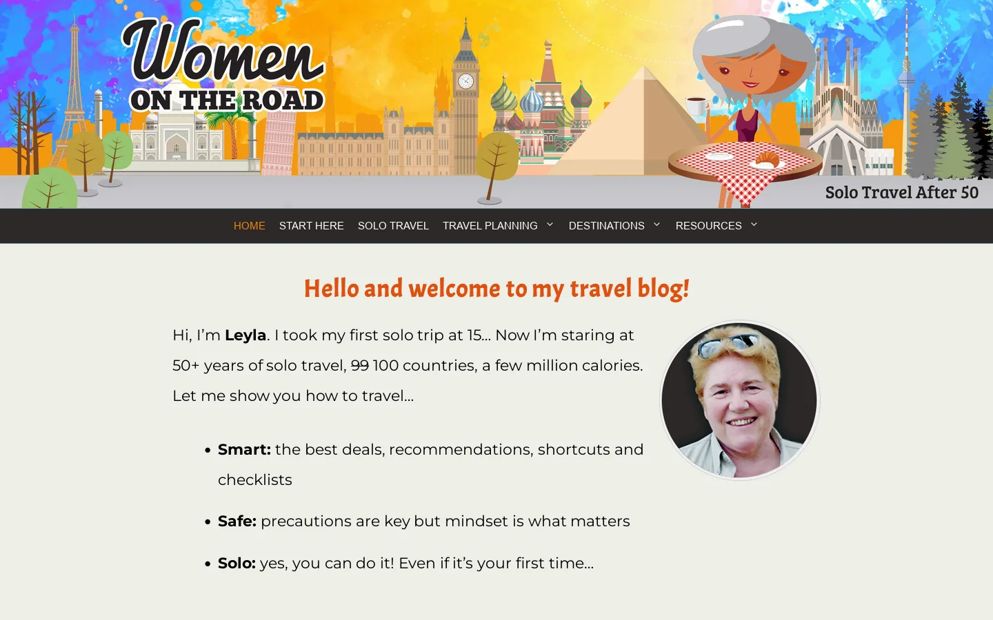 Women on the Road Homepage screenshot