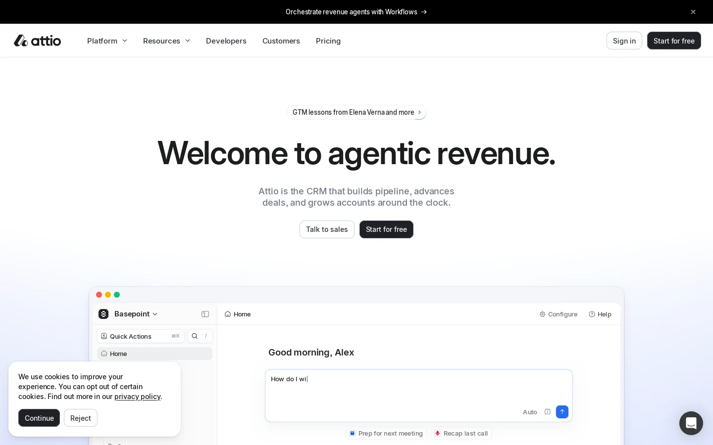 Attio Homepage screenshot