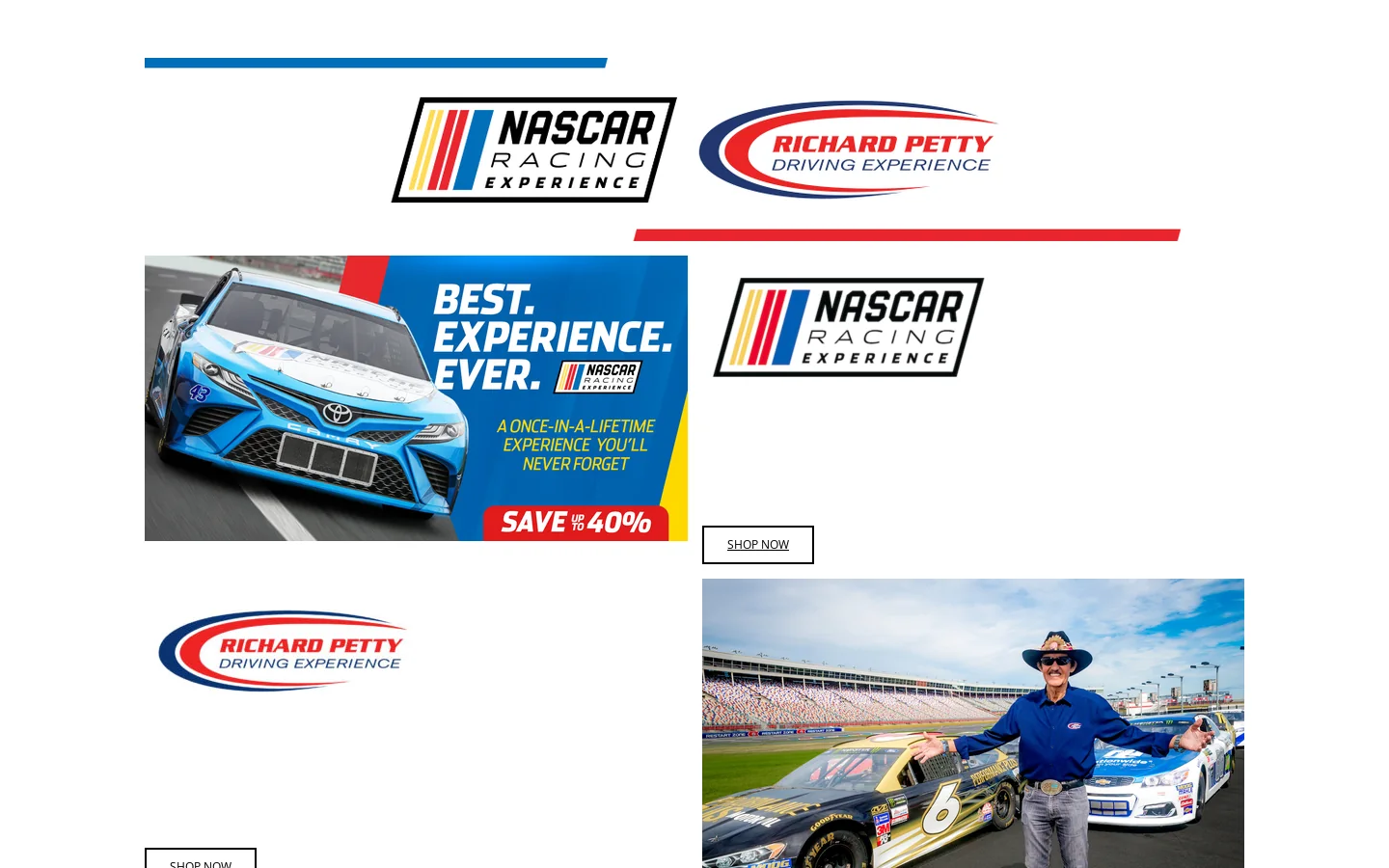 Driving 101- home of NASCAR Racing Experience Homepage screenshot