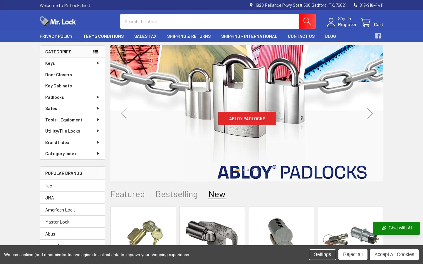 Mr Lock, Inc Homepage screenshot