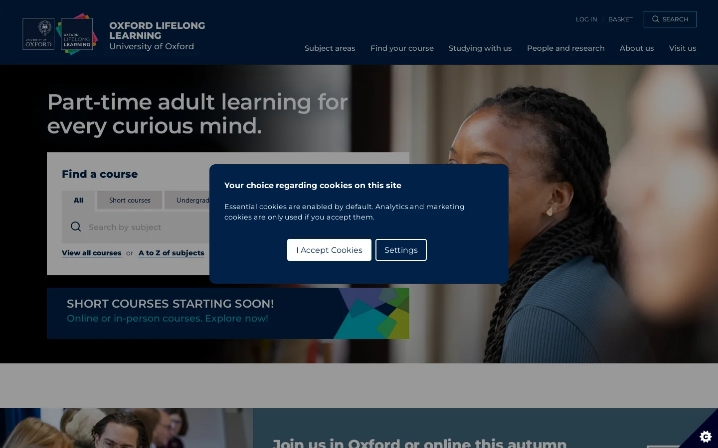 Home - Oxford Lifelong Learning Homepage screenshot
