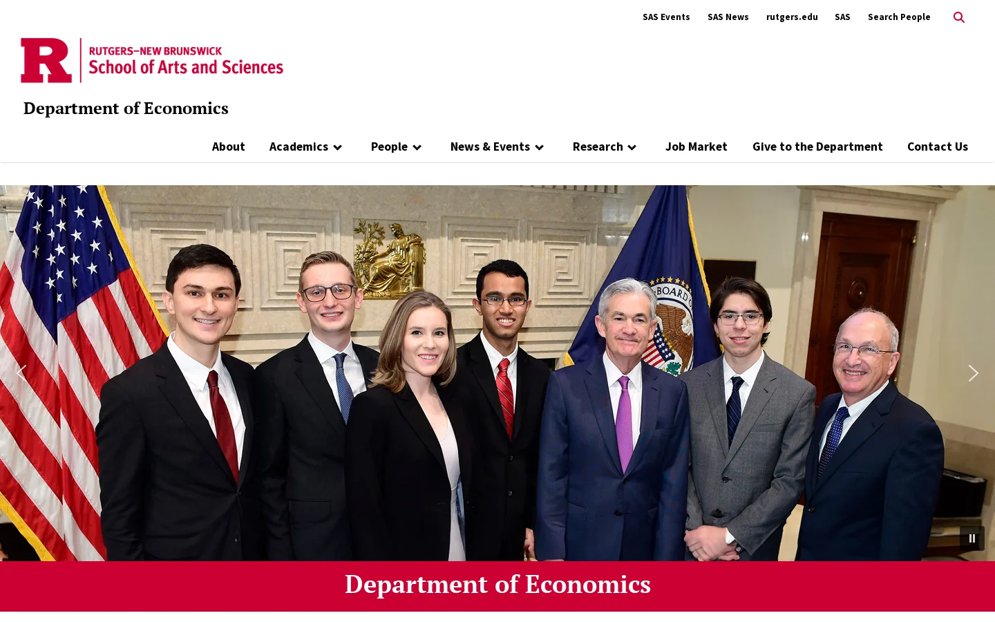 Welcome to the Department of Economics Homepage screenshot