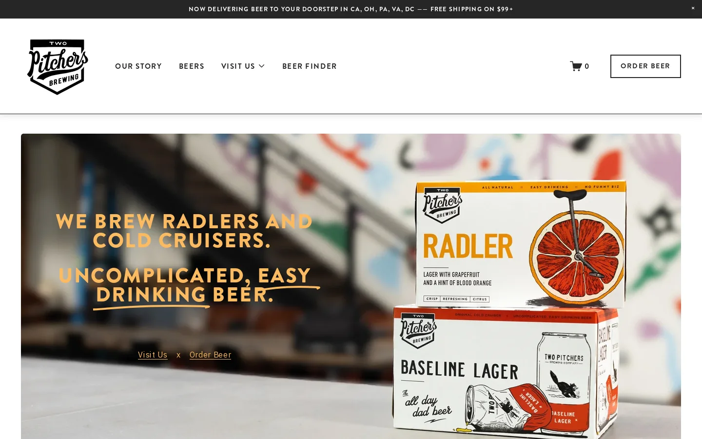 Two Pitchers Brewing Company Homepage screenshot