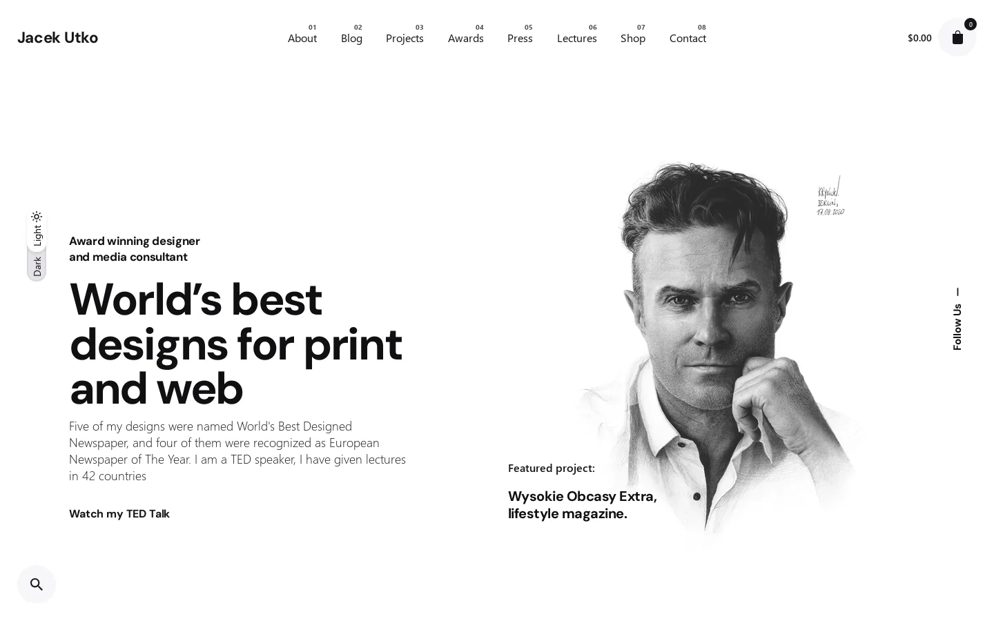 Demo 1: Creative Agency - Jacek Utko Homepage screenshot