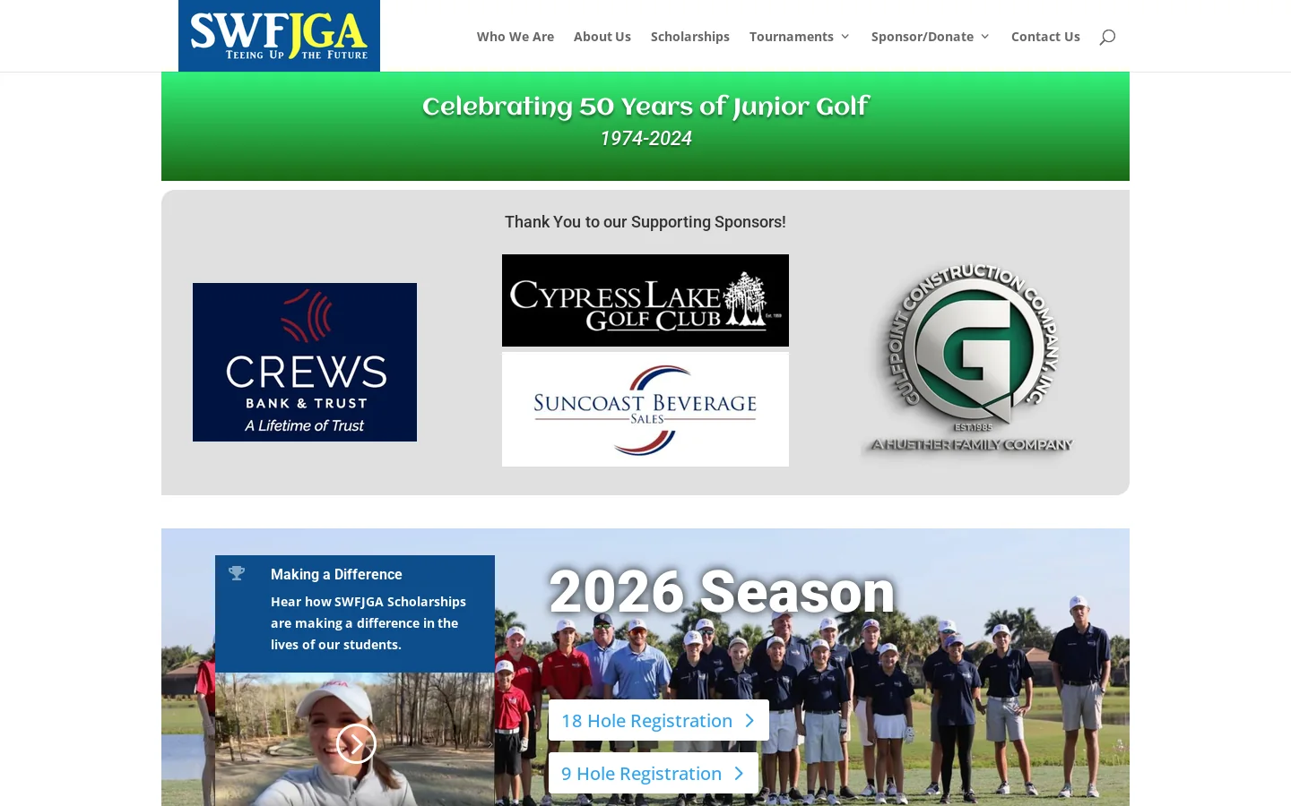 Southwest Florida Junior Golf Association | Florida's Premier Junior Golf Association Homepage screenshot