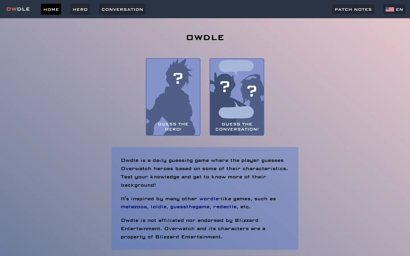 Owdle Homepage screenshot
