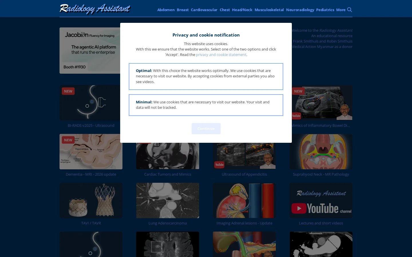 The Radiology Assistant : Home Homepage screenshot