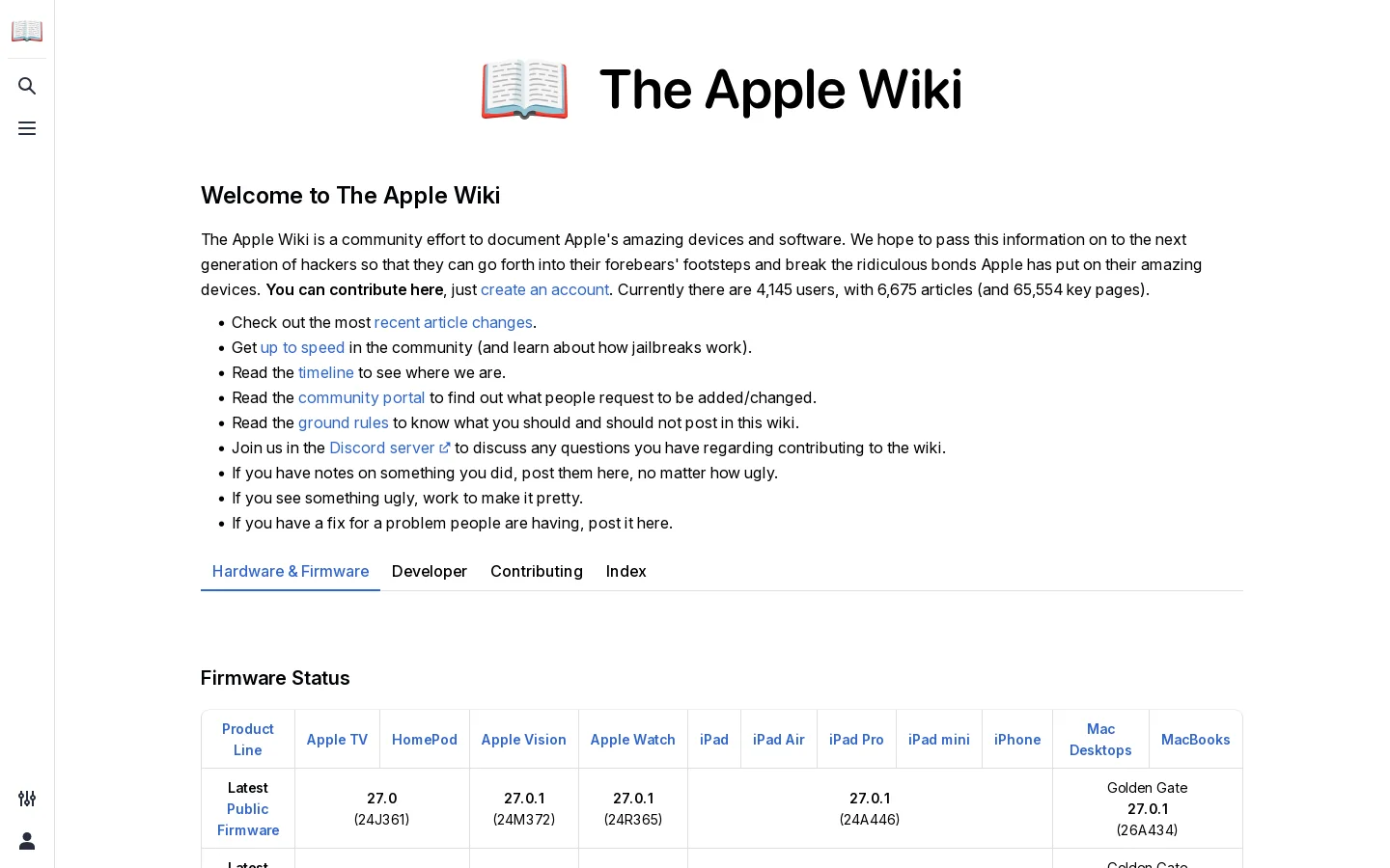 The Apple Wiki Homepage screenshot