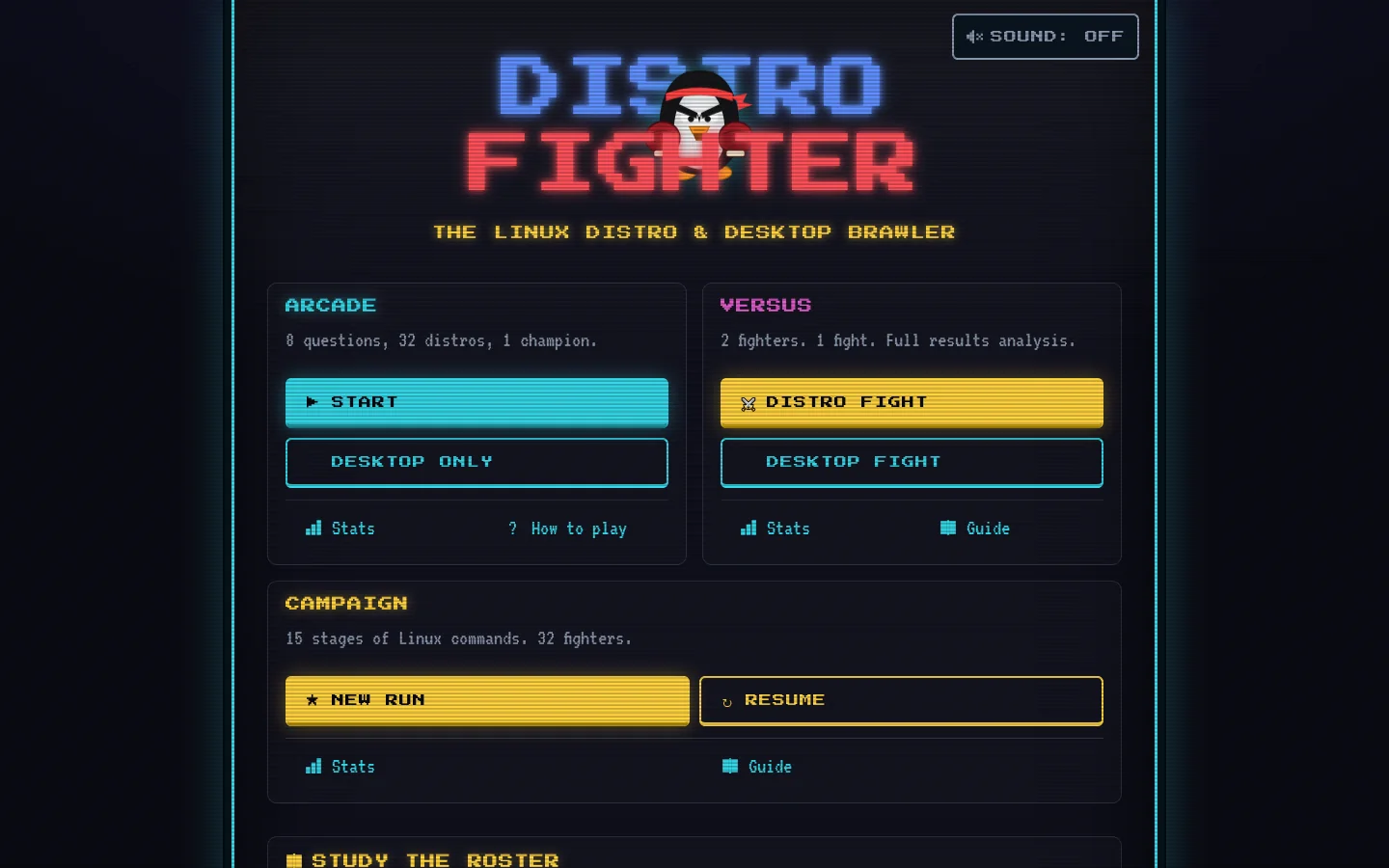 Distro Fighter Homepage screenshot