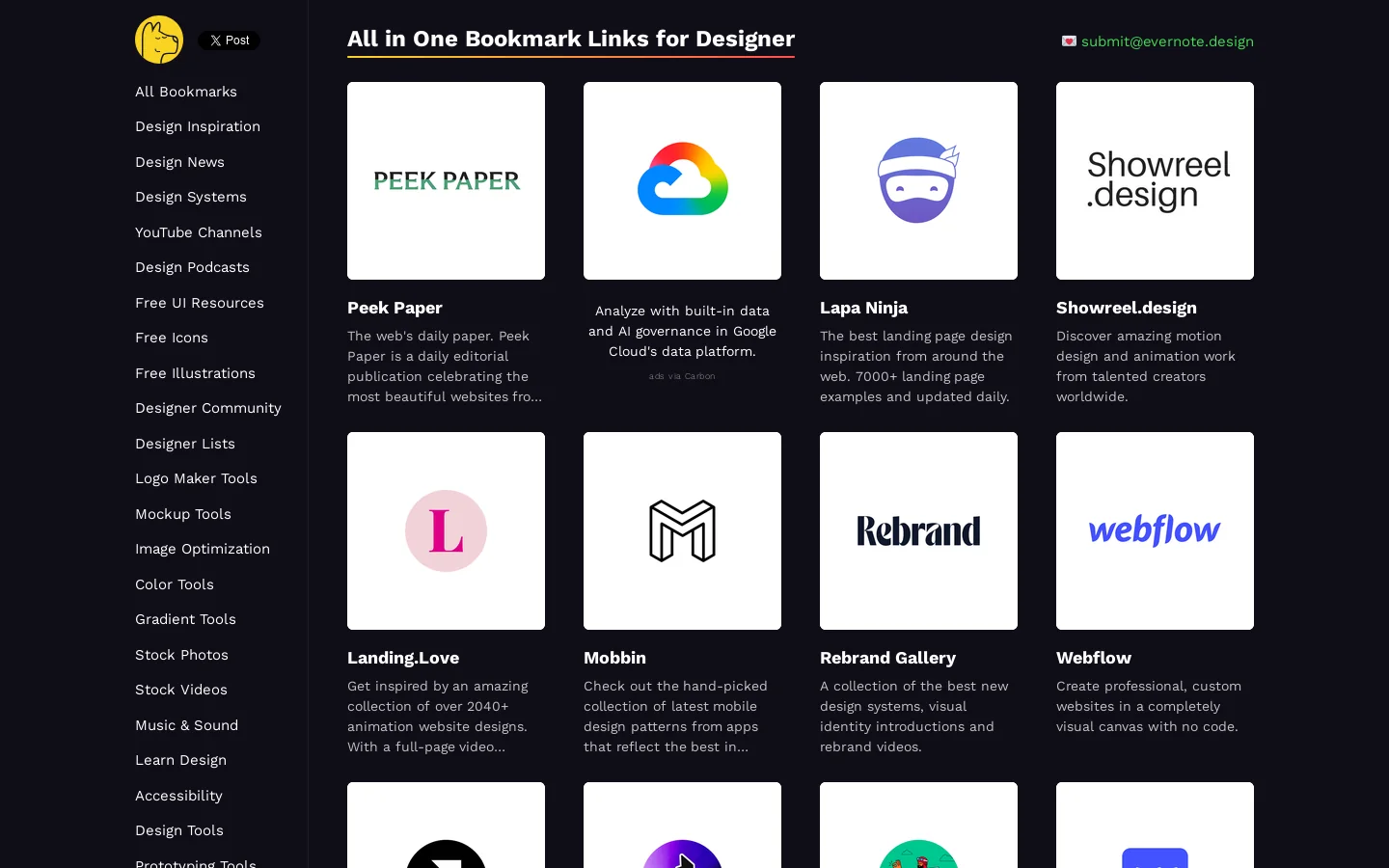 Evernote.Design Homepage screenshot