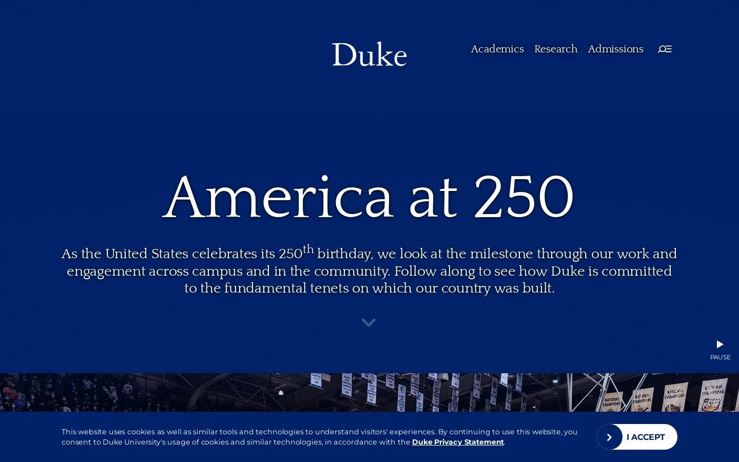 Duke University Homepage screenshot