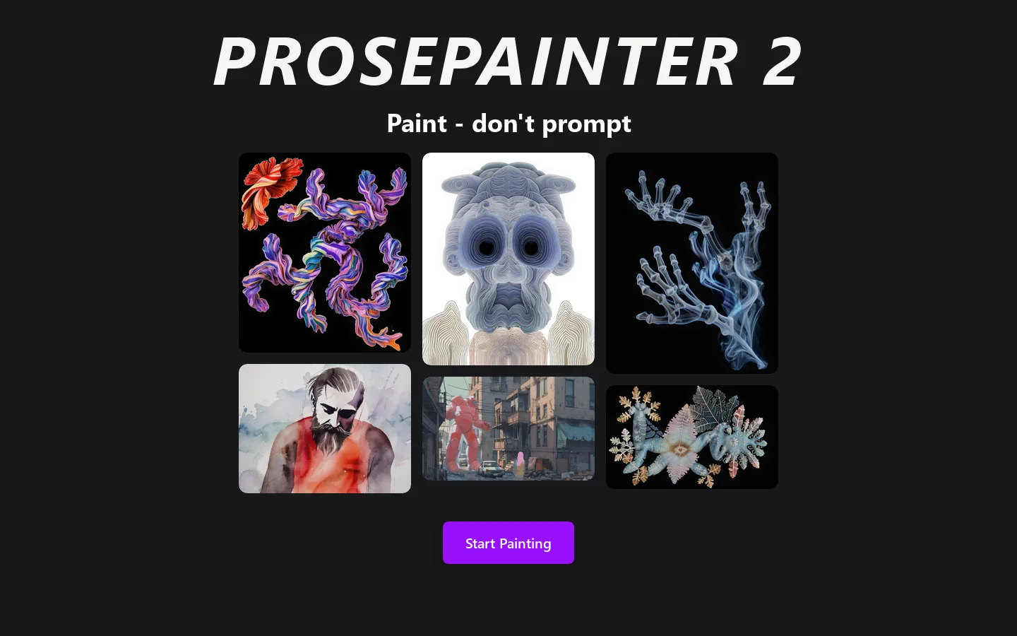 PROSEPAINTER 2 Homepage screenshot