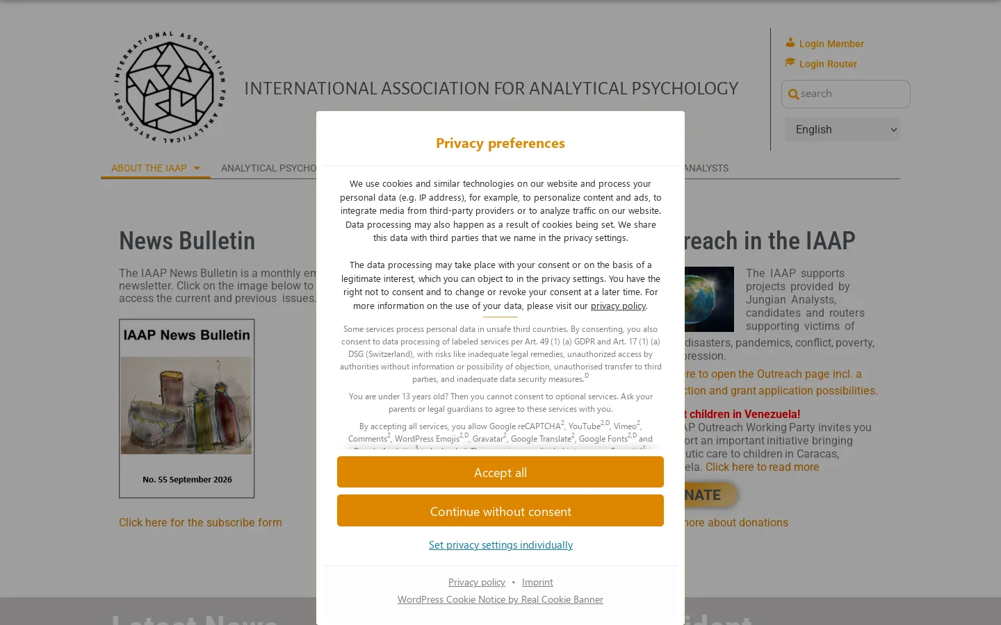 IAAP Homepage screenshot