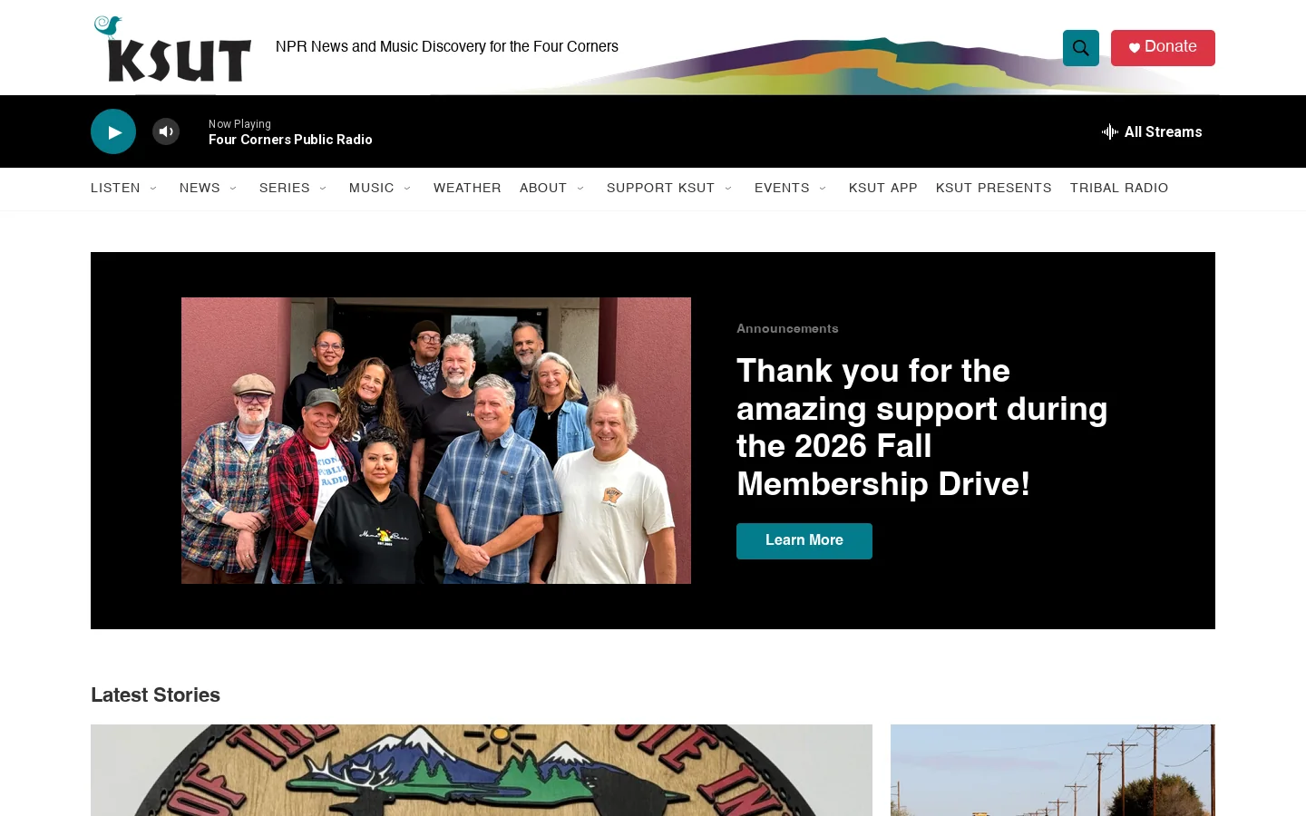 KSUT Homepage Homepage screenshot