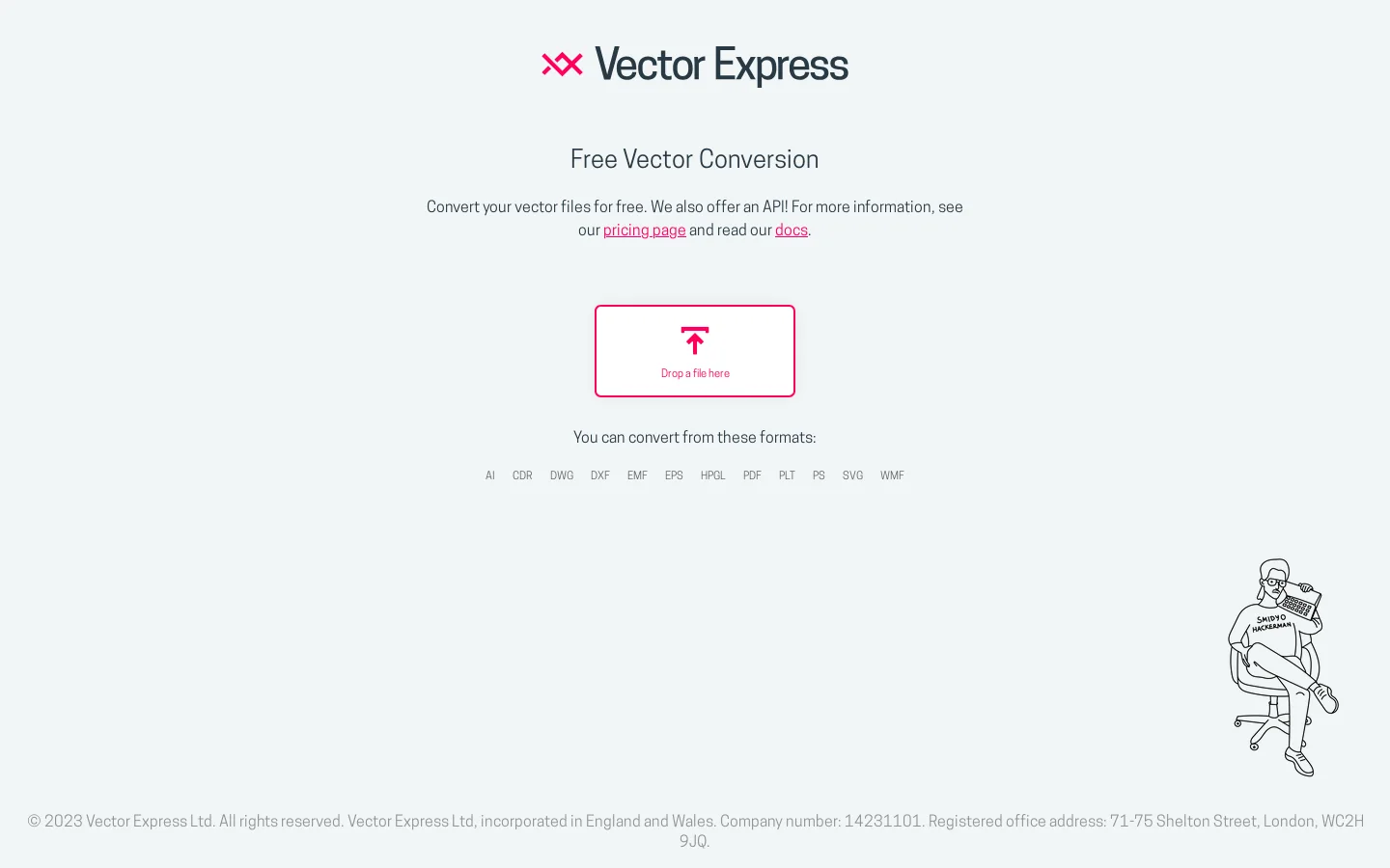 Vector Express Homepage screenshot