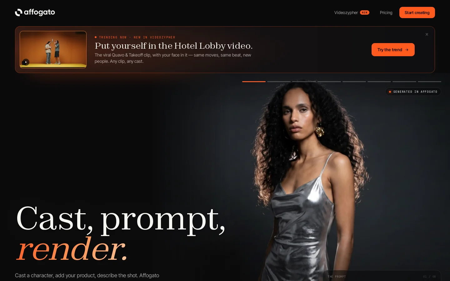 Affogato Homepage screenshot