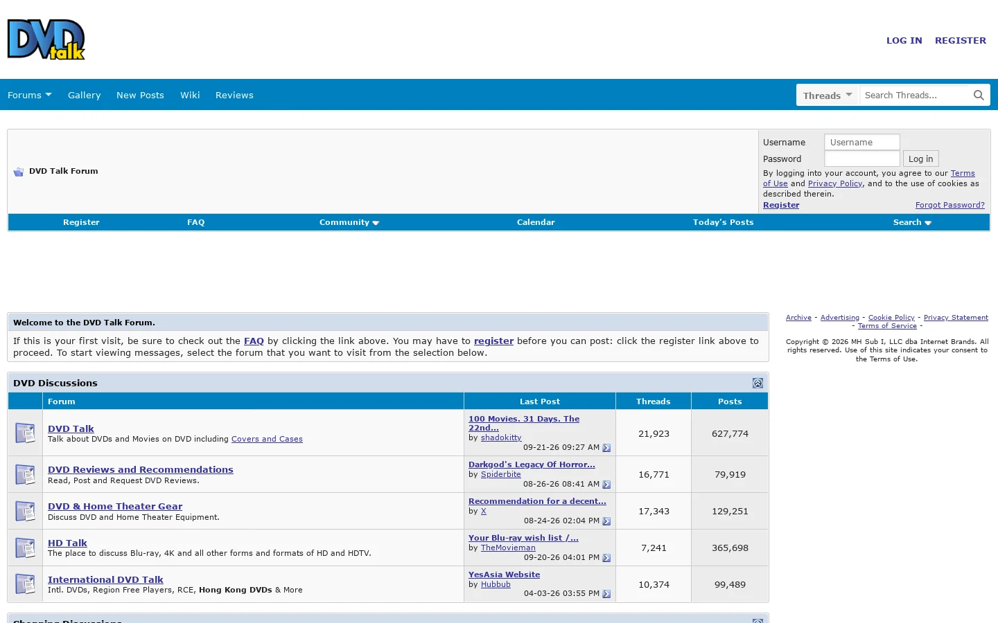 Video Game Talk - DVD Talk Forum Homepage screenshot