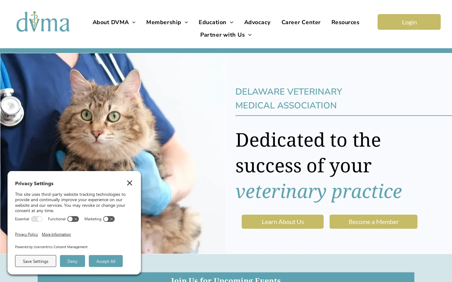 Delaware Veterinary Medical Association | Veterinary Professionals Homepage screenshot