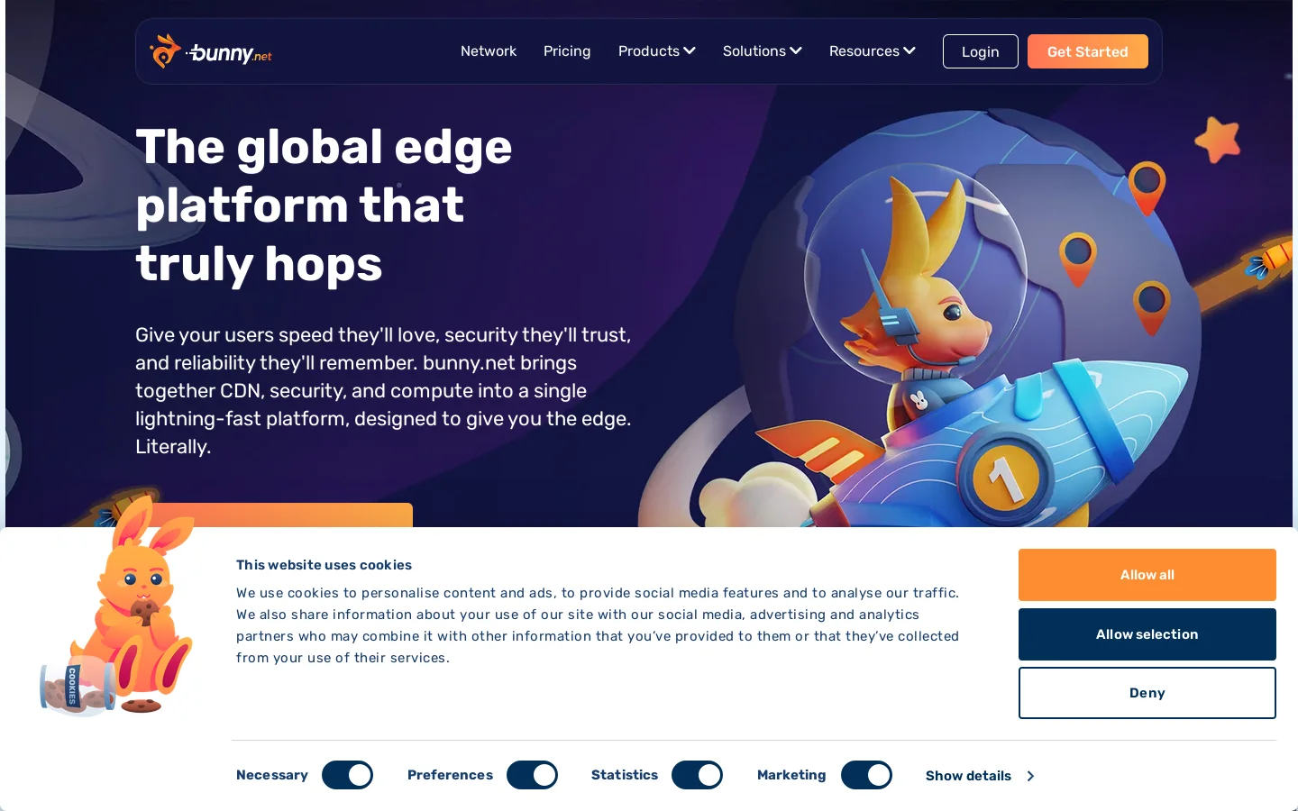 bunny.net Homepage screenshot