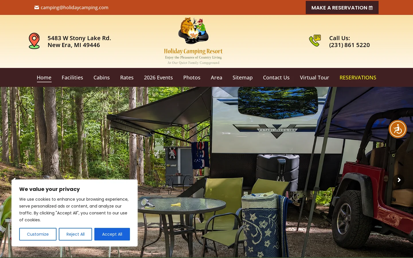 Holiday Camping Resort Homepage screenshot