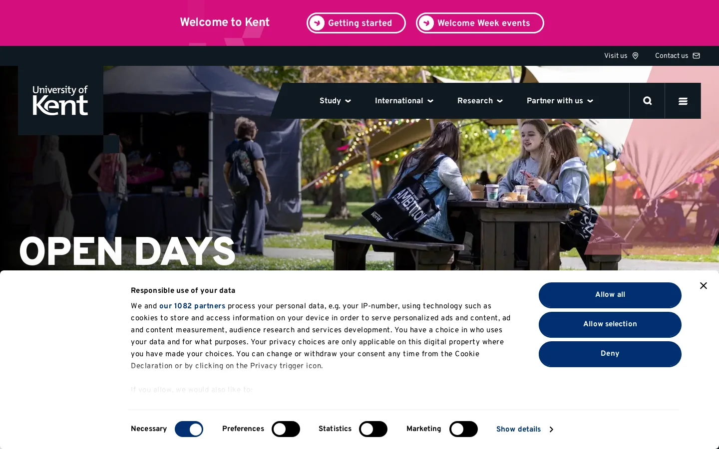 Welcome to Kent - University of Kent Homepage screenshot