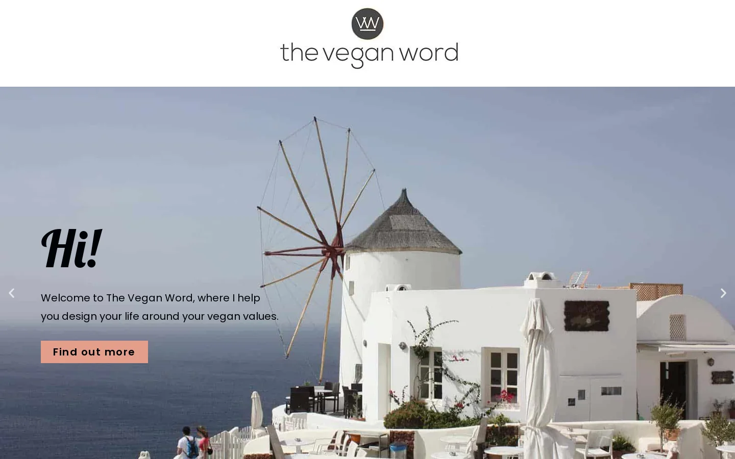 The Vegan Word Homepage screenshot