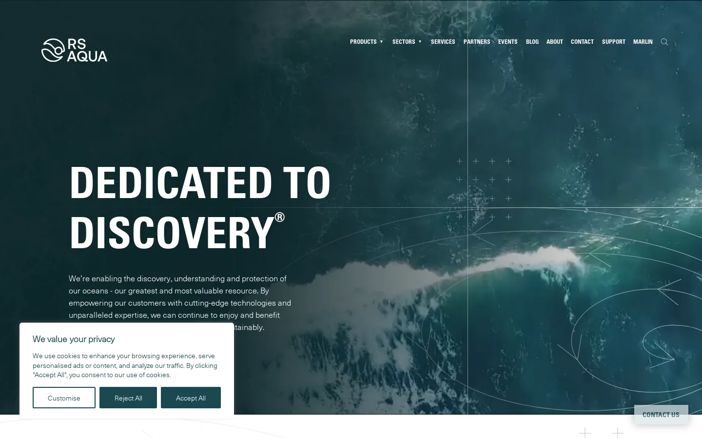 RS Aqua Homepage screenshot