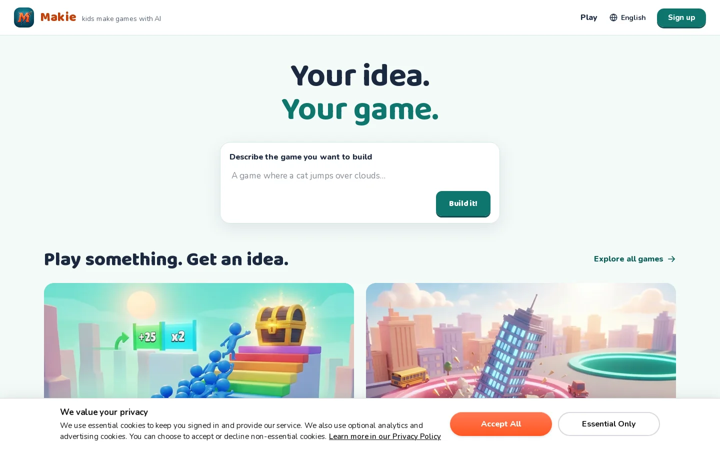 Makie Homepage screenshot