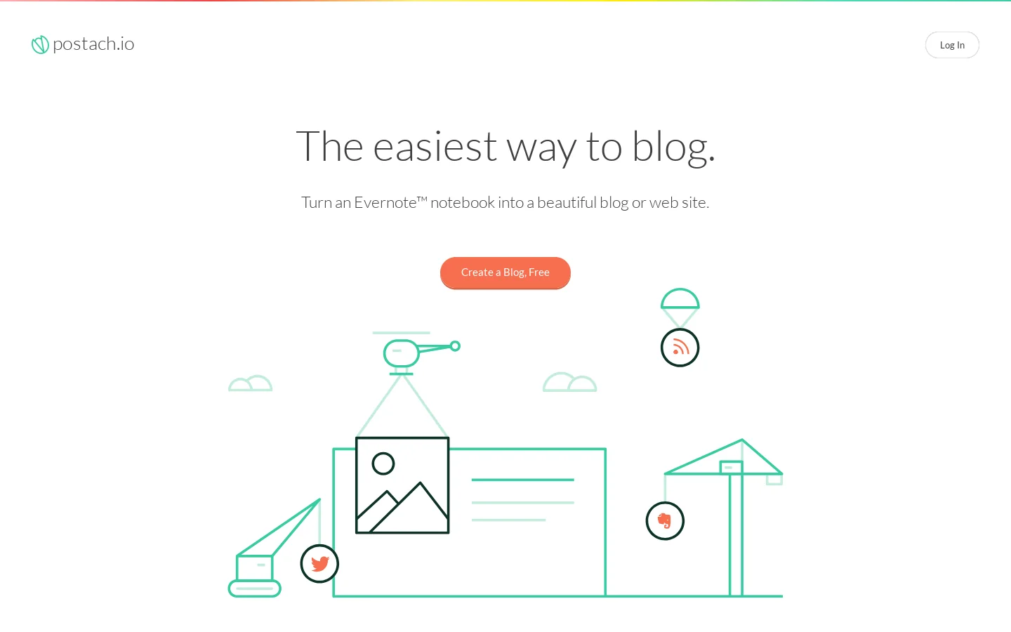Postach.io Homepage screenshot