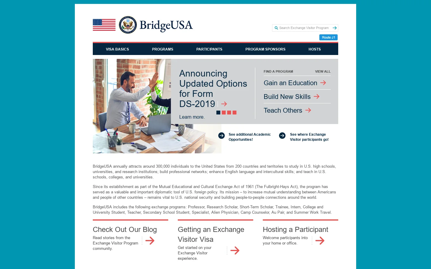 Home Page - BridgeUSABridgeUSA Homepage screenshot