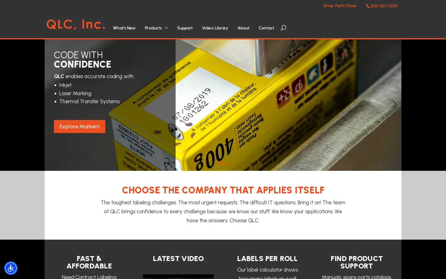 QLC Labeling Homepage screenshot