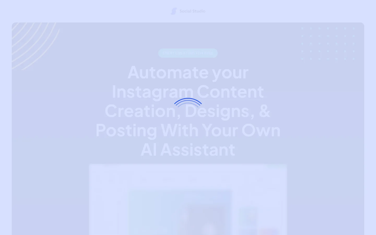 Social Studio Homepage screenshot