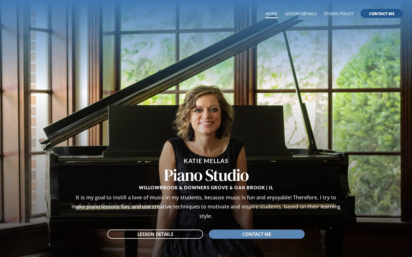 Katie Mellas Homepage screenshot