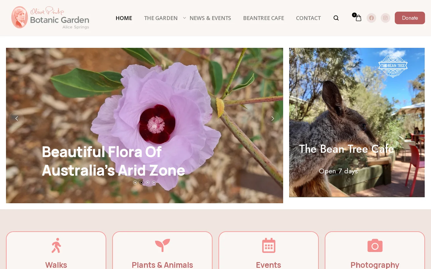 Olive Pink Botanic Garden – Showcasing the flora of Australia's Arid Zone Homepage screenshot