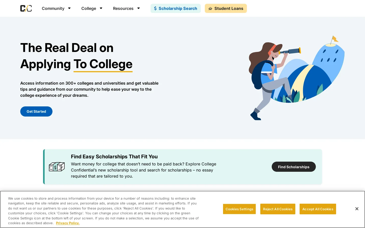 College Confidential Homepage screenshot