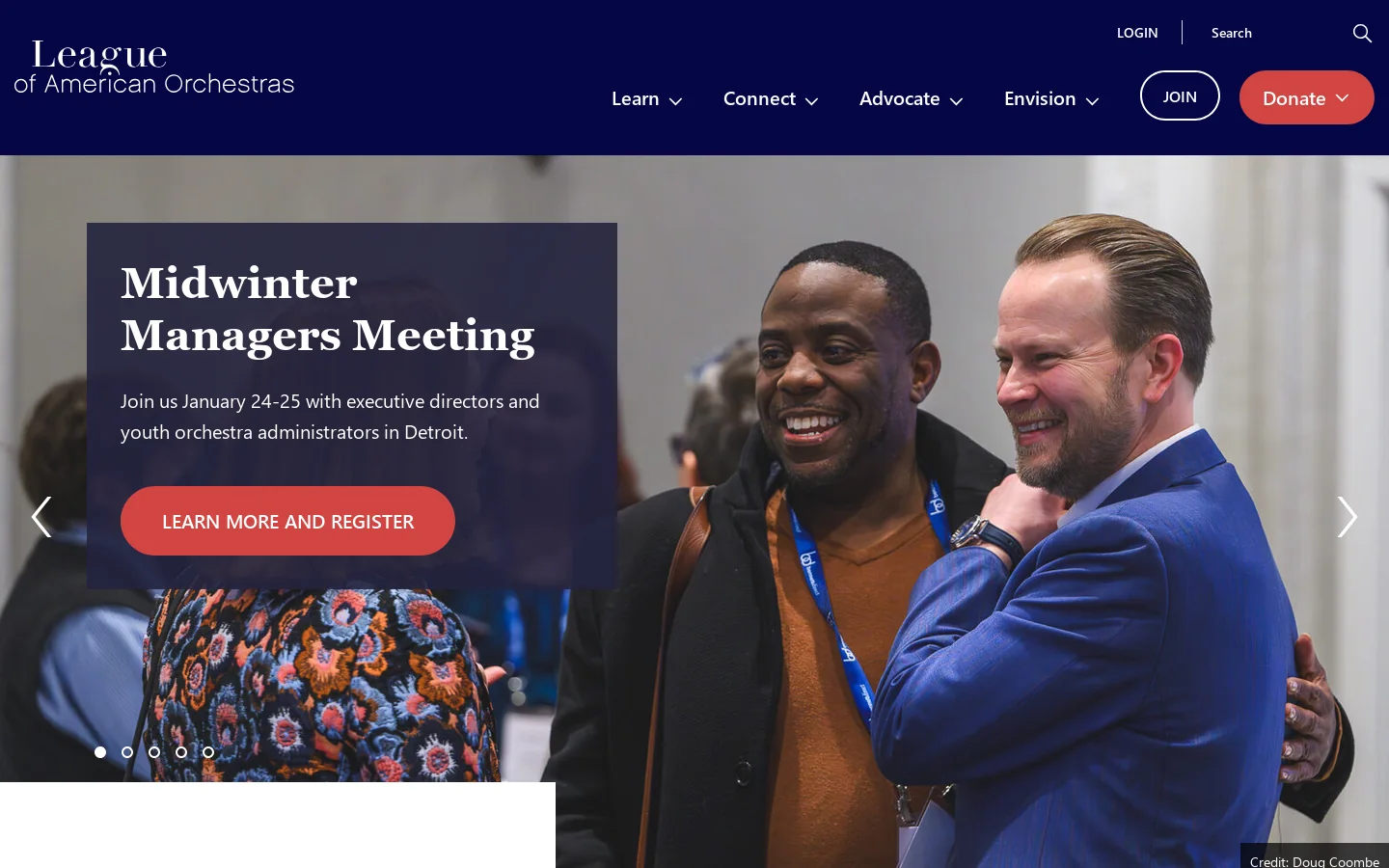 americanorchestras.org Homepage screenshot