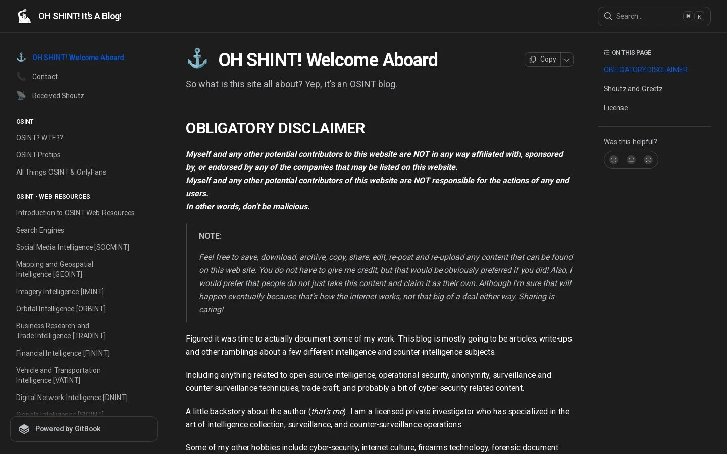OH SHINT! It's A Blog! Homepage screenshot