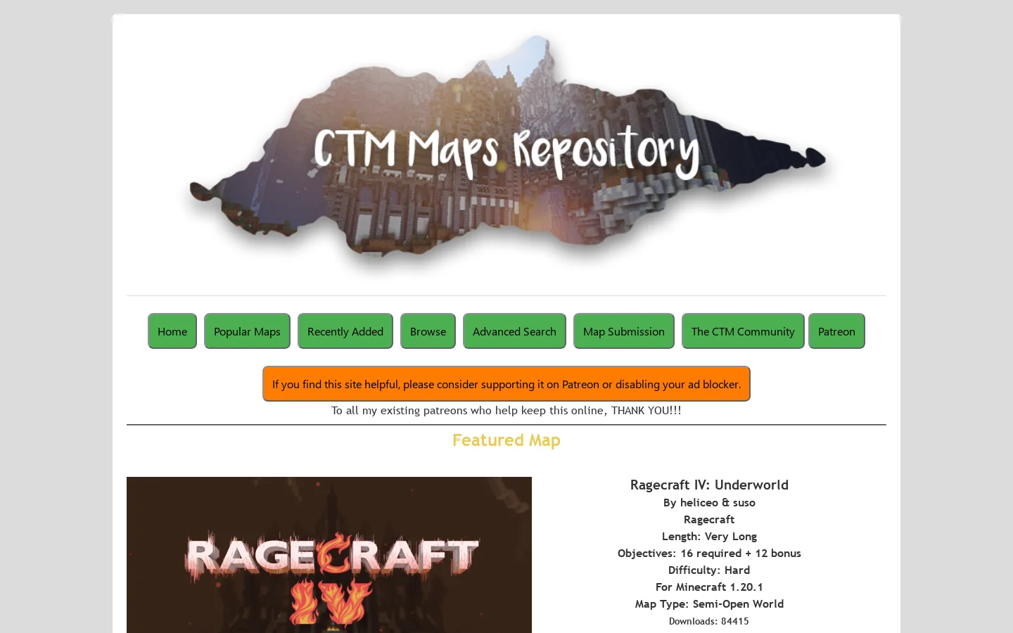 CTM Maps Repository Homepage screenshot