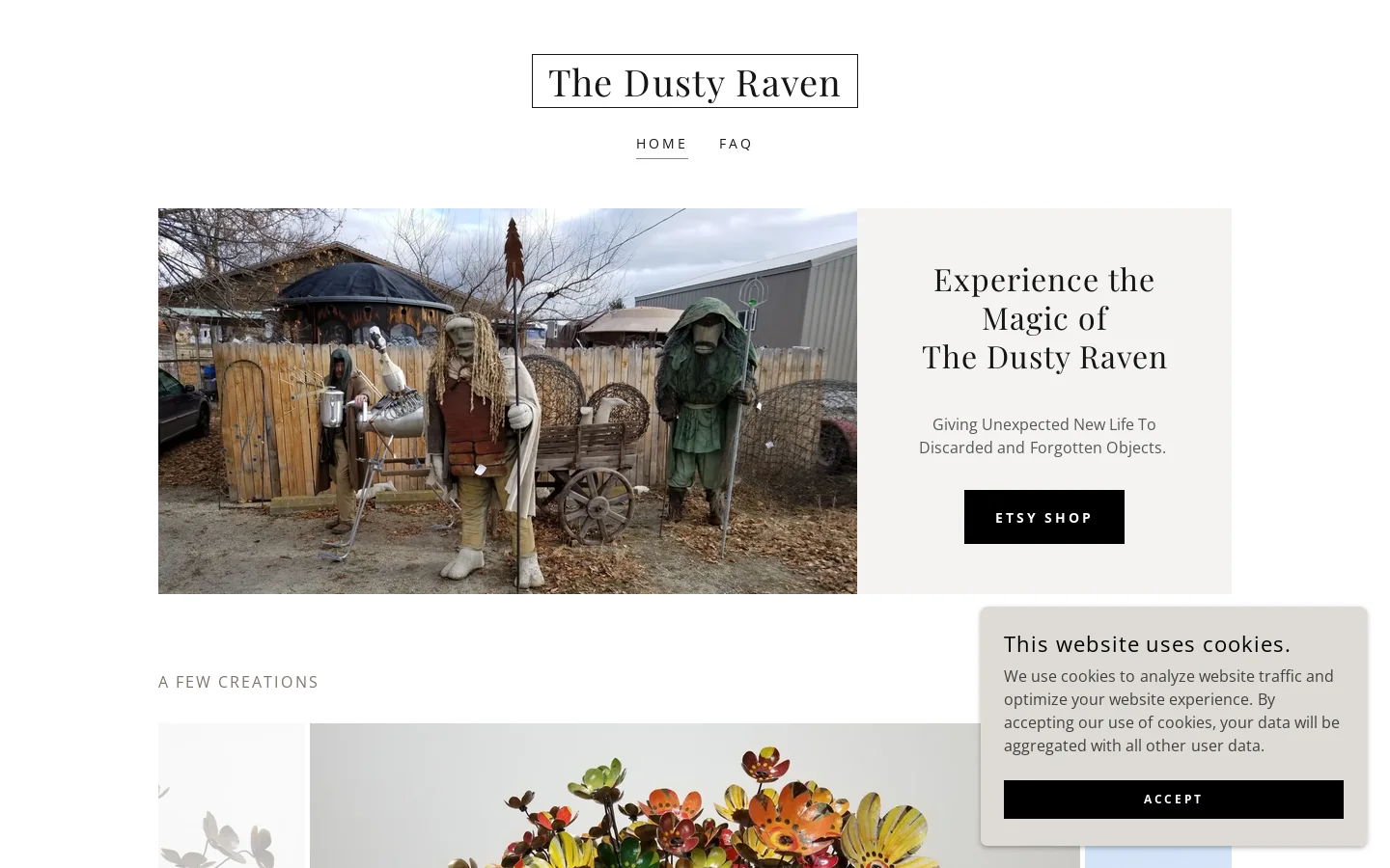 The Dusty Raven Homepage screenshot