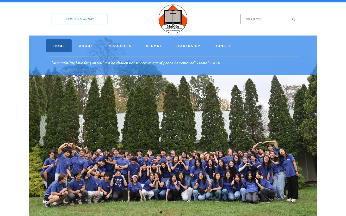 Manna Christian Fellowship Homepage screenshot
