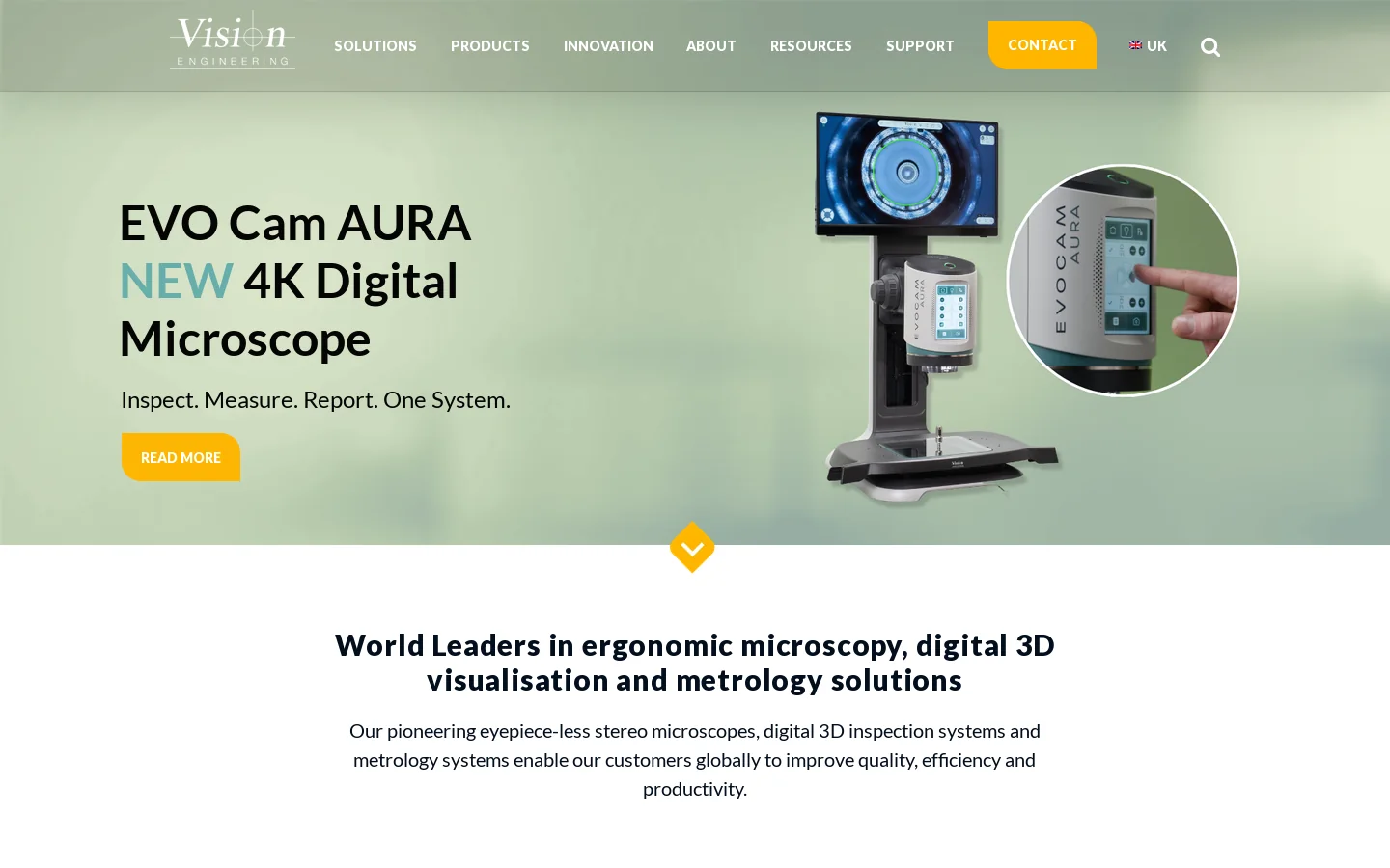 Vision Engineering Homepage screenshot