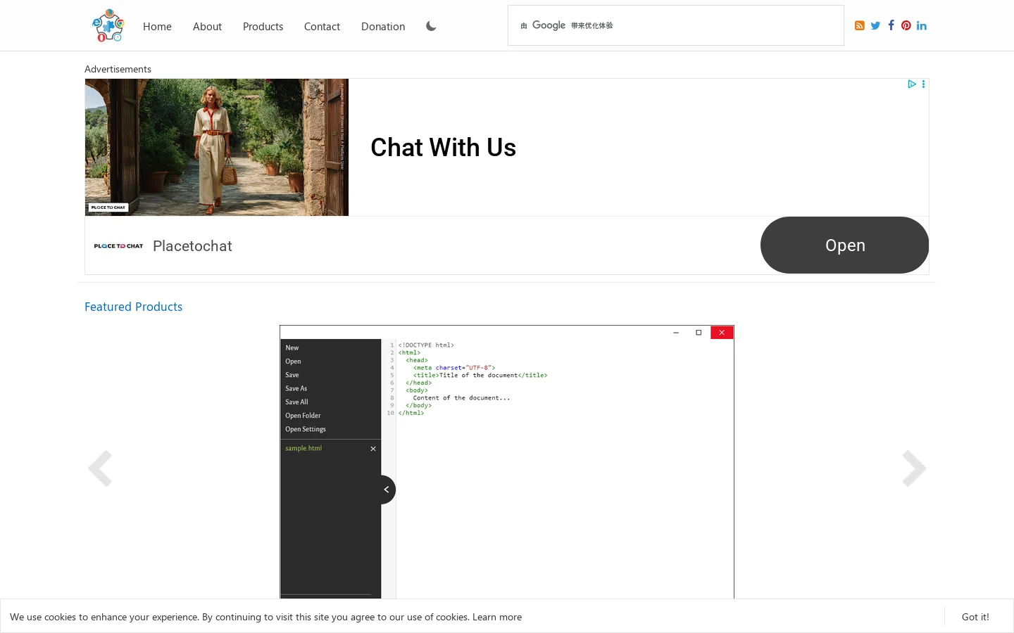 MyBrowserAddon Homepage screenshot