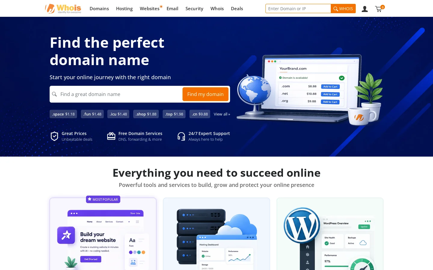 Whois.com Homepage screenshot