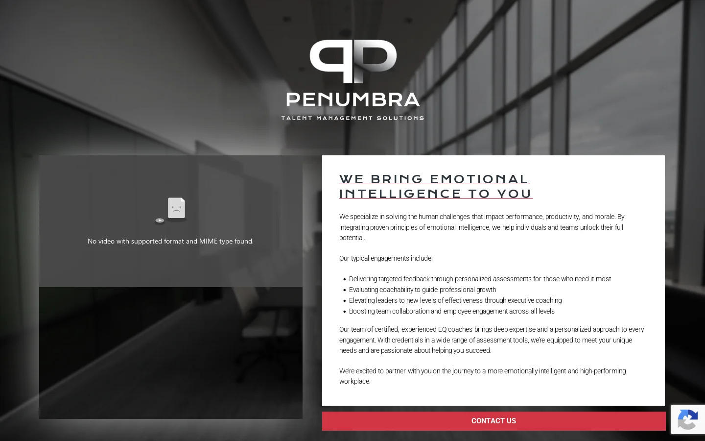 Penumbra Homepage screenshot