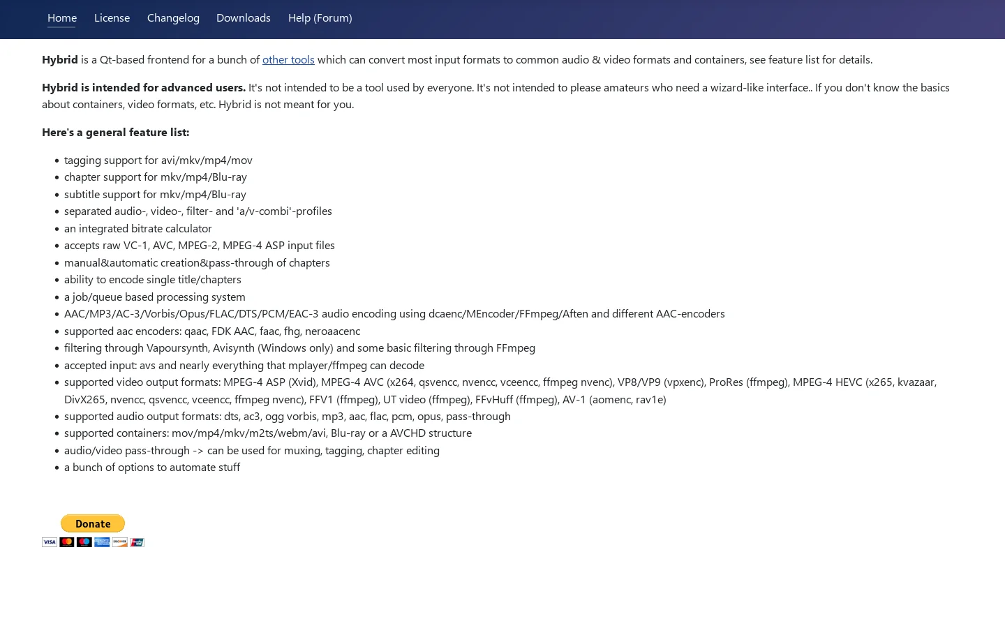 Main Homepage screenshot
